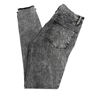 FRAME Le High Skinny Jeans Acid Wash Gray Black Grunge Punk Goth Women’s 28
